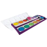 Pelikan Farbkasten K12, Deckfarbkasten mit 12 Farben, Farbe: Violett, inkl. Deckweiß, Schul-Standard, 701327