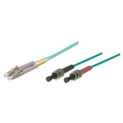 VARIA LWL-Kabel, 2 m, Duplex OM3 (Multimode, 50/125) ST/LC Glasfaserkabel, LC Duplex, (200,00 cm) grün