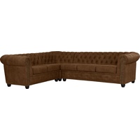 Home Affaire Chesterfield-Sofa »Rysum L-Form«, Chesterfield-Optik, langer Schenkel links oder rechts, braun