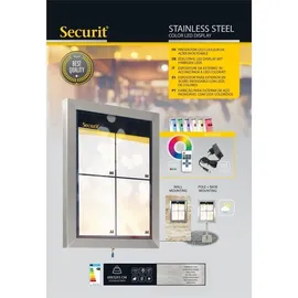 Securit MCS-4A4-LSS LED-Schaukasten Stainless Steel, 4 x DIN A4 Seiten