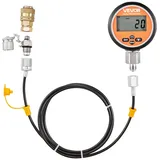 Vevor digitales Hydraulikdruck Testkupplungsset, 10000 PSI Druckmessgerät Manometer Tester mit 1 Manometer & 1 Testkupplung & 1 Schnellkupplung & 1 Schlauch für Bagger Baumaschinen