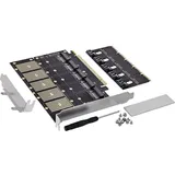 InLine Schnittstellenkarte PCIe x16 zu 5x M.2 Key B SATA inkl.