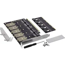 InLine Schnittstellenkarte PCIe x16 zu 5x M.2 Key B SATA inkl.