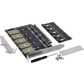 InLine Schnittstellenkarte PCIe x16 zu 5x M.2 Key B SATA inkl.