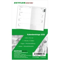 Zettler Ersatzeinlage 560 für Taschenkalender 8,8x15,2cm 1 Woche/2 Seiten