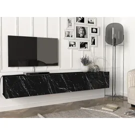vente-unique Vikila TV-Hängeschrank 180x29,5x29,5 cm Schwarz Holz