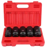 Schlagschrauber Nüsse 1/2 Zoll Set 5-TLG Kraft-Steckschlüssel-Einsatz-Satz Impact Socket Set 12,5 mm (1/2") Kraftsteckschlüssel-Set 30-36 mm Schlagnuss-Satz zum Lösen/Entfernen von Schrauben