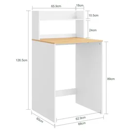 SoBuy Wäscheschrank 1 Fachboden Weiß 65x60x126cm Modern Bzr224-wn