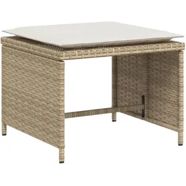 vidaXL Gartenstuhl mit Fußhocker 58 x 69 x 21 cm beige