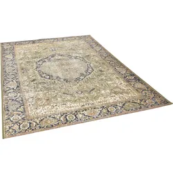Teppich TOM TAILOR HOME "Funky Outdoor Orient One", grün, B:60cm H:5mm L:100cm, Polypropylen (PP), Polyester, Teppiche, Flachgewebe, Orient-Optik, In- und Outdoor geeignet, Wohnzimmer