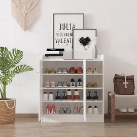 Homcom Schuhschrank 83 x 90 x 30 cm 2-türig weiß