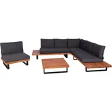 MCW Gartenlounge Set 4-tlg. Braun/Dunkelgrau