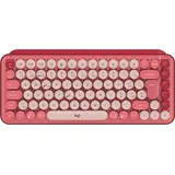 Logitech POP Keys Wireless mechanische Tastatur mit Emoji Tasten, RF Wireless + Bluetooth, Mechanische Switches, Schweizer Layout Rosa | 920-01082 - Rot/Rosa