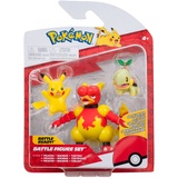 Pokémon PKW2681 - Battle Figuren Set - Chelast, Pikachu,Magmar - offizielle detaillierte Figuren, je 5 cm