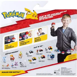 Pokémon Evoli Clip ‘N’ Go Gürtel-Set - Evoli Battle Figur mit Superball, Sympaball und Gürtel