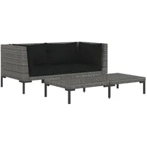 vidaXL Garten-Lounge-Set 3-tlg. dunkelgrau