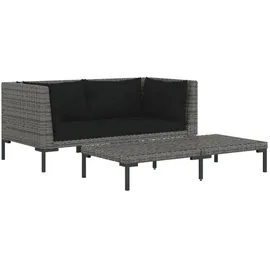 vidaXL Garten-Lounge-Set 3-tlg. dunkelgrau