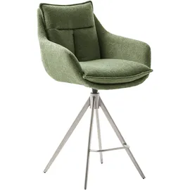 MCA Furniture Bistrostuhl MCA FURNITURE "Parker Tresenstuhl mit Armlehnen Tresenhocker", grün (olive, edelstahlfarben, olive), B:60cm H:98cm T:62cm, Polyester, Stühle, Bistrostuhl, Barhocker,Barmoebel,Barstuhl,360 drehbar,mit Lehne,belastbar 120 kg