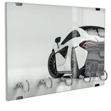 DEQORI Schlüsselbrett 'Sportliches Auto ', (1 St), Schlüsselhalter Schlüssel Haken Schlüsselboard modern Schlüsselleiste schwarz|weiß