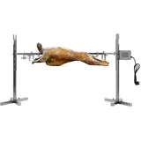 40 kg Edelstahl Spanferkelgrill mit Motor, 20W Lammgrill, Großer Spießgrill für Lagerfeuer, Camping und Garten, Höhenverstellbar