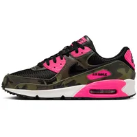 NIKE Air Max 90 Premium Herren Sneaker Sneaker, Sequoia Black Hyper Pink, 45.5 EU - 45.5 EU