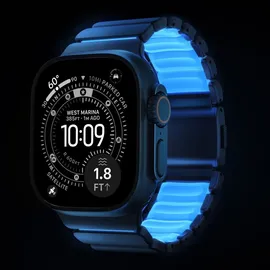 Nomad Stratos Band Titanium Black 49mm Icy Blue Glow