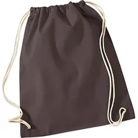 Westford Mill Gymsac 37x46cm Turnbeutel Baumwoll-Rucksack Chocolate | Einheitsgröße