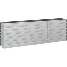 vidaXL Garten-Hochbeet verzinkter Stahl rechteckig 240 x 40 x 77 cm Silber