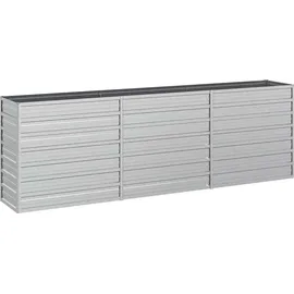 vidaXL Garten-Hochbeet verzinkter Stahl rechteckig 240 x 40 x 77 cm Silber