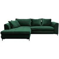 Livetastic Eckschlafsofa, Grün, Textil, 4-Sitzer, Füllung: Schaumstoff, 277x187 cm, Made in EU, Rücken echt, Armteil links, Wohnzimmer, Sofas & Couches, Schlafsofas, Schlafsofas mit Bettkasten