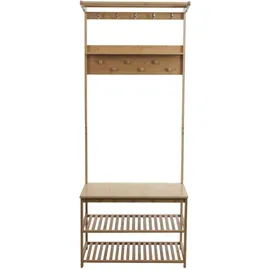 Mendler Schuhbank 170 x 70 x 31 cm braun / braun