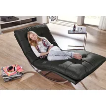 W.Schillig Relaxliege daily dreams Leder 95 x 85 x 169 cm grau mit Kissen