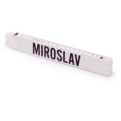 Personalisierter Zollstock | Metrie 2m Block 52 | mit männlichen Namen Name: Miroslav