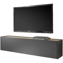 furn.design Tv-Lowboard, TV-Unterteil hängend "Center" in grau Eiche 150 x 35 cm, Wohnzimmer, Wohnwände, Lowboards, Lowboards