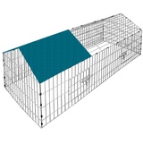 Cadoca® Cadoca Freilaufgehege 180x75x75cm Sonnenschutz Auslauf Garten Kaninchenstall Hasenstall Kleintierauslauf Dachstoff Grün