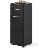 inn.furn Unterschrank schwarz Hochglanz Badmöbel Kommode 30 cm Leon