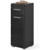 inn.furn Unterschrank schwarz Hochglanz Badmöbel Kommode 30 cm Leon