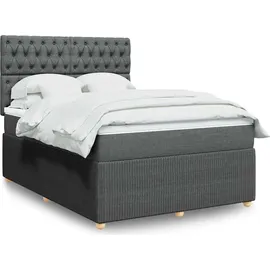 vidaXL Boxspringbett 140 x 200 cm Dunkelgrau