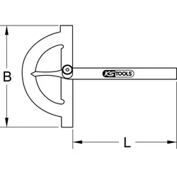 Winkelgradmesser mit offenen Bogen, 150mm
