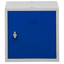 Proregal Würfelschrank Monkey | HxBxT 38x38x38 cm | Vorhängeschloss | Grau-Blau
