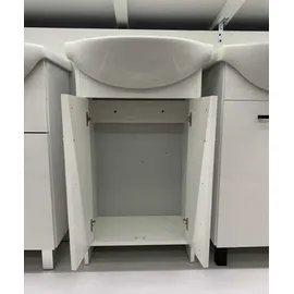 DEFTRANS Badezimmerschrank mit Waschbecken 50 cm stehend weiß Diana - Weiß