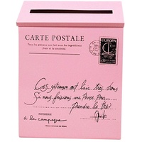Briefkasten, Vintage-Stil, verzinkt, Briefkasten, Zeitungsbox, Rosa