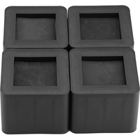 4 x Sitzerhöhungen für Betttisch, Tisch, Möbelstück, Fußteil aus hochwertigem Kunststoff (schwarz)