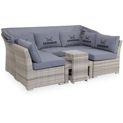 SANSIBAR Living Gartenlounge-Set Muschel-Set, Muschel-Set SANSIBAR Wyk (BL 215×140 cm) BL 215×140 cm grau grau
