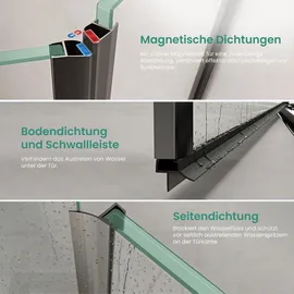 mai & mai Ravenna68K-Plus Fünfeckdusche mit Drehtür 90 x 90 cm transparent/Sicherheitsglas D648360641500