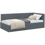 vidaXL Eckbettgestell 100 x 200 cm Dunkelgrau