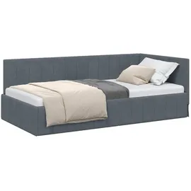 vidaXL Eckbettgestell 100 x 200 cm Dunkelgrau