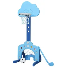 Costway Basketballkorb 3 in 1, höhenverstellbar mit Bälle blau