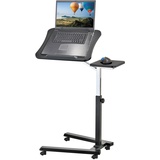 Tatkraft Joy - Laptoptisch, höhenverstellbar, fürs Bett, mit Rollen und Mausablage, Stehpult, aus MDF-Holz und Stahl, Schwarz