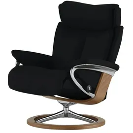 Stressless Relaxsessel mit Hocker Leder 82 x 112 x 78 cm Schwarz